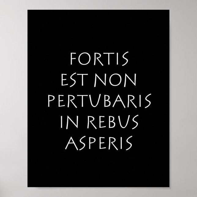 Fortis est non pertubaris in rebus asperis poster (Vorne)