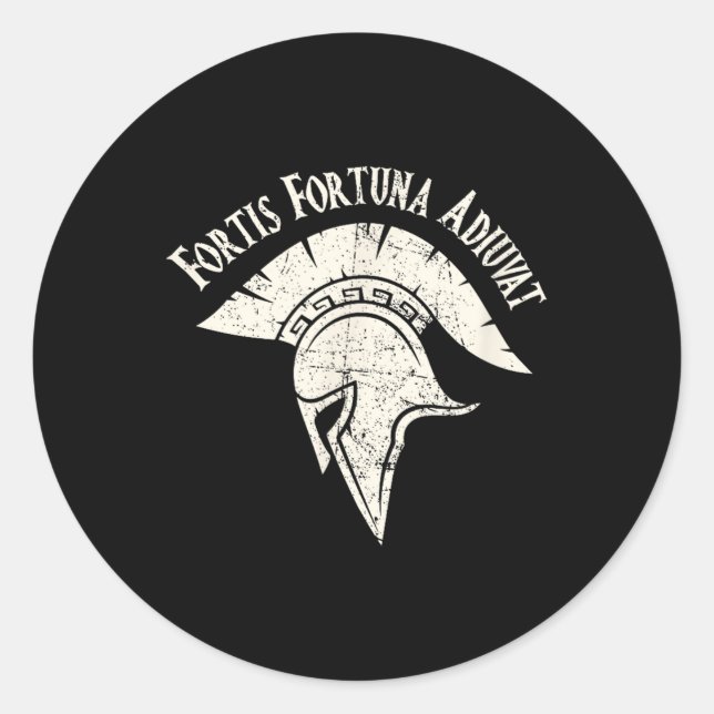 Fortis Fortuna Adiuvat Fortune Favors Tattoo Runder Aufkleber (Vorderseite)