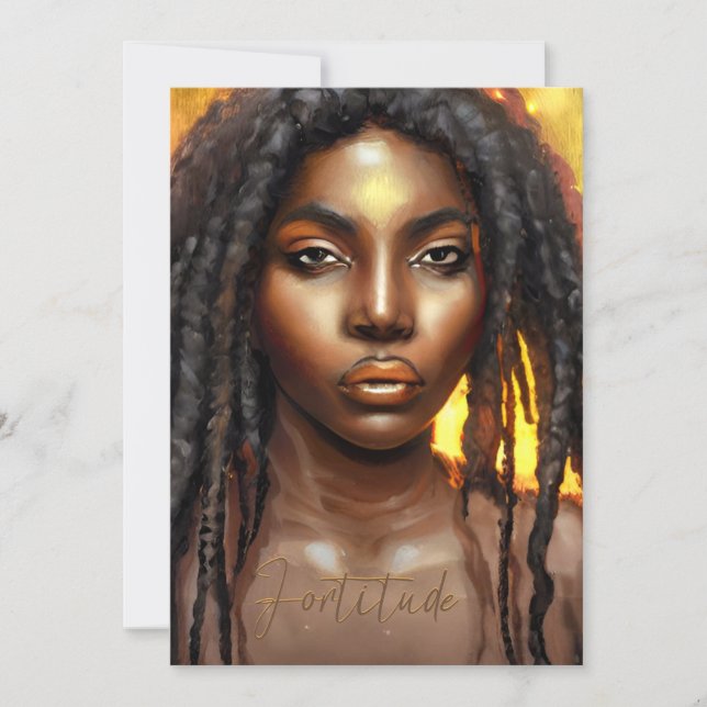 Fortitude African American Art Framework Card Dankeskarte (Vorderseite)