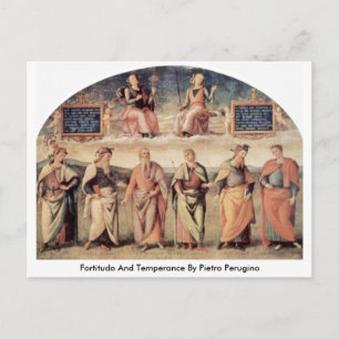 Fortitudo and Temperance by Pietro Perugino Postkarte