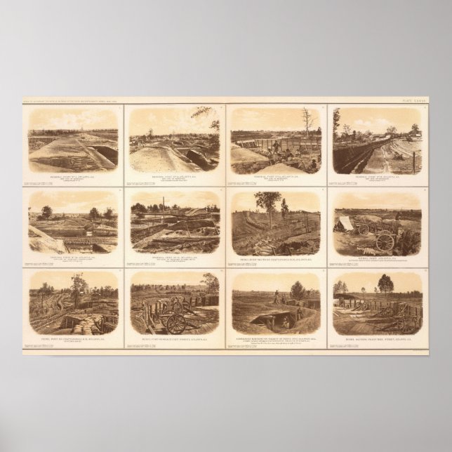 Forts, Batterien, Atlanta, Ga Poster (Vorne)