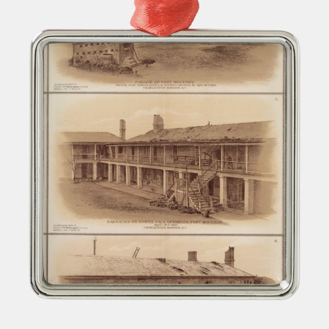 Forts Sumter u. Moultrie Silbernes Ornament (Vorne)