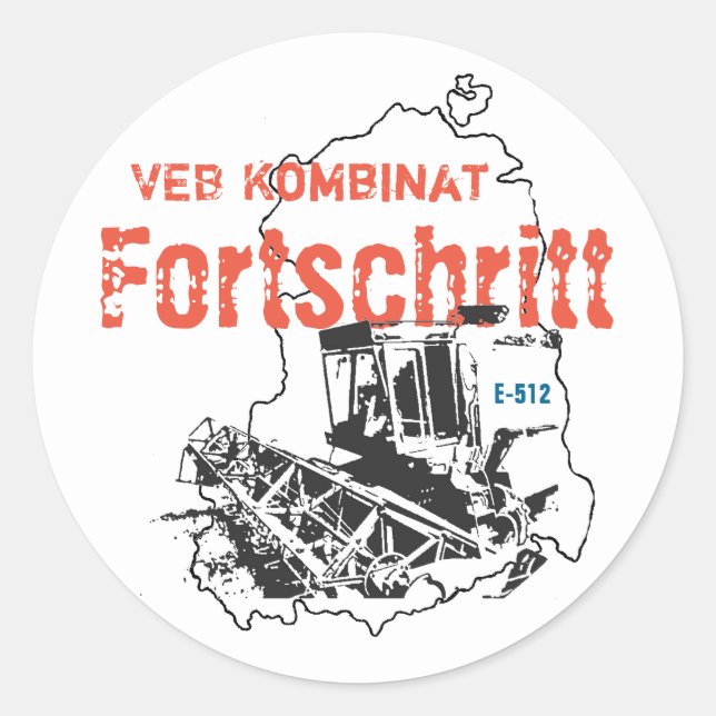 Fortschritt DDR Runder Aufkleber (Vorderseite)