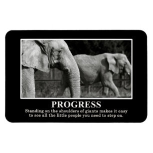 Fortschritt durch stehendes auf den Schultern von Magnet