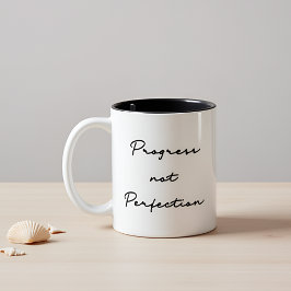 Fortschritt nicht perfekt Inspiration Zitat Zweifarbige Tasse