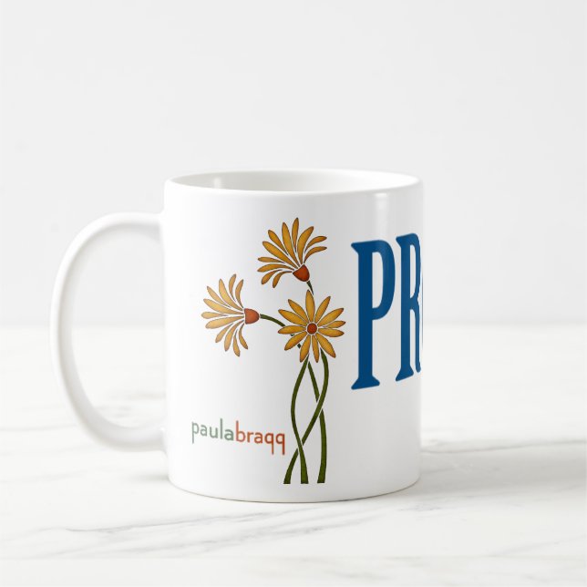 Fortschritt, nicht Perfektion! (Erholungszitat) Kaffeetasse (Links)