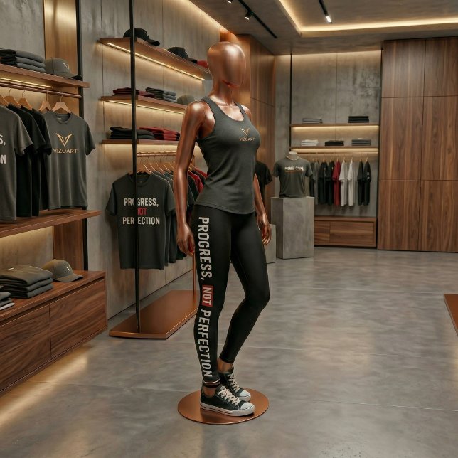 Fortschritt Nicht Perfektion Gym Leggings (Premium gym leggings with bold motivation design. Stay consistent and achieve real results.)