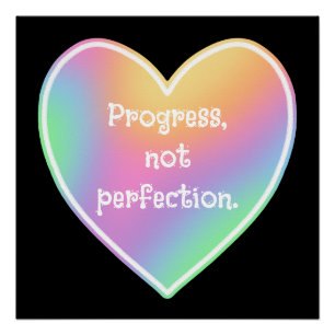 Fortschritt Nicht Perfektion Regenbogen Poster