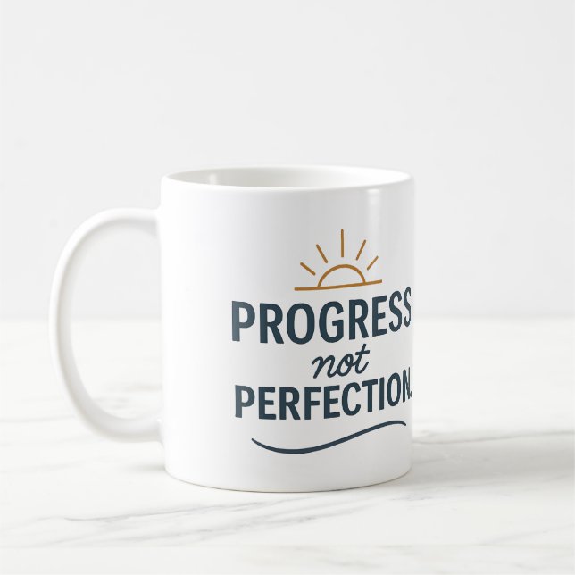 Fortschritt, nicht Perfektion - Teetasse (Links)