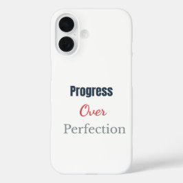 Fortschritt statt Perfektion – Motivierende Typogr iPhone 16 Hülle