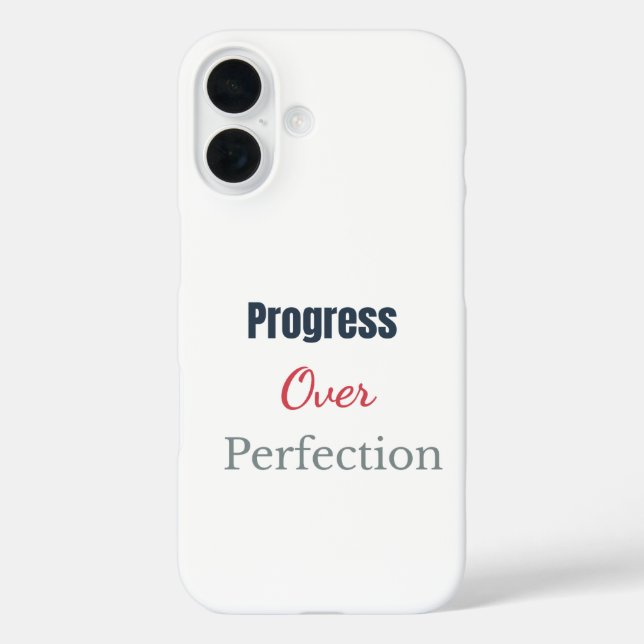 Fortschritt statt Perfektion – Motivierende Typogr Case-Mate iPhone Hülle (Rückseite)