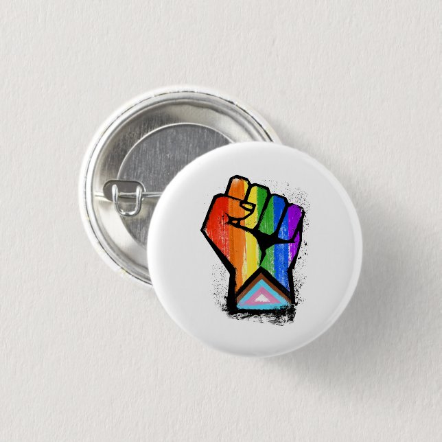 Fortschritts-Stolz-Faust Button (Vorne & Hinten)