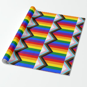 Fortschritts-Stolzflagge LGBTQ+ Geschenkpapier