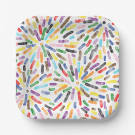 Fortschrittsstolz auf den Abstrakten LGBTQ+-Regenb Pappteller