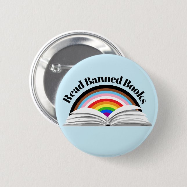 Fortschrittsstolz auf verbotene Bücher lesen Button (Vorne & Hinten)
