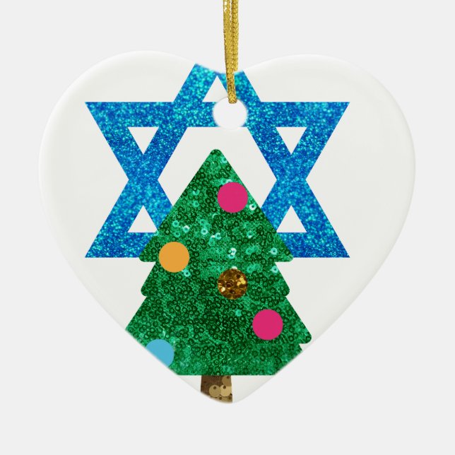 Fortsetzung Christmukah hanukkah Keramikornament (Vorne)