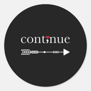 Fortsetzung des Semicolon Suicide Awareness Projec Runder Aufkleber