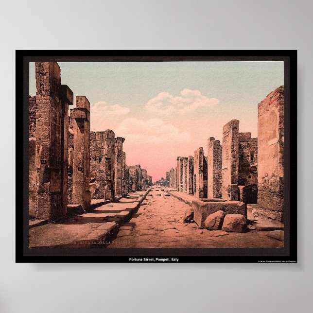 Fortuna Street, Pompeii, Italien Poster (Vorne)