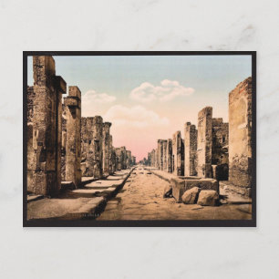 Fortuna Street, Pompeii, Italien Vintag Fotochrom Postkarte