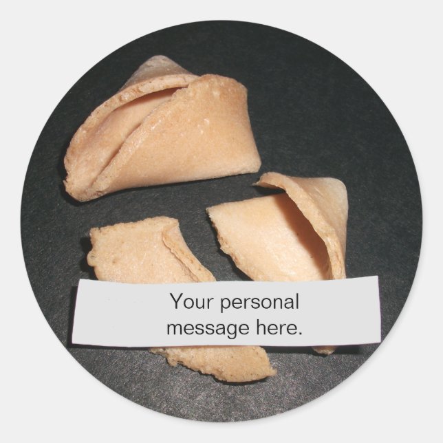 Fortune Cookie mit Personalisierten Fortune-Sticke Runder Aufkleber (Vorderseite)
