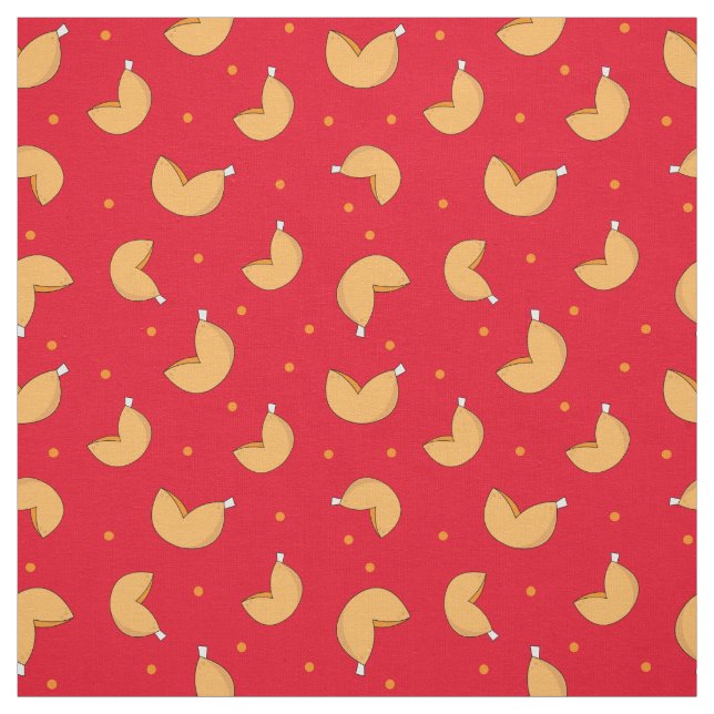 Fortune Cookie Red Chinese Viel Glück Pattern Stoff (Muster)