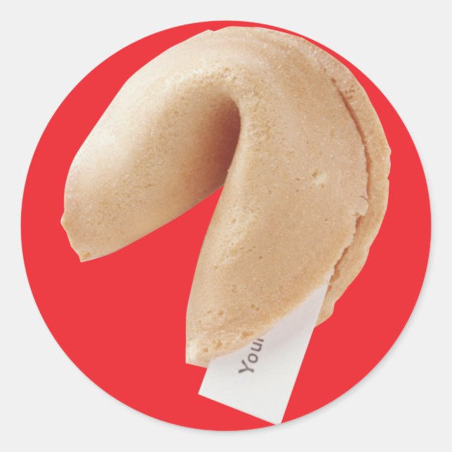Fortune Cookie Runder Aufkleber (Vorderseite)