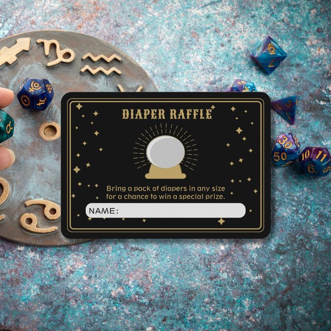 Fortune Teller Crystal Ball Diaper Raffle Begleitkarte (Von Creator hochgeladen)