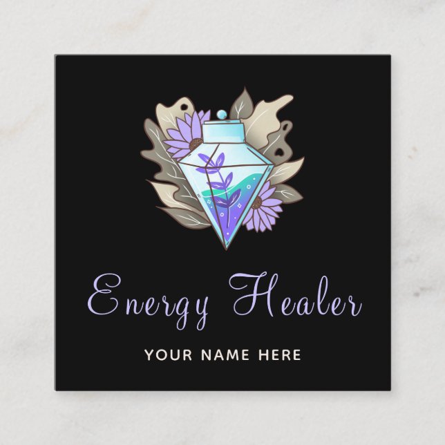 Fortune Teller Energy Healer Magic Tank Diamond Quadratische Visitenkarte (Vorderseite)