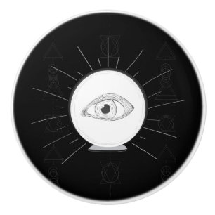 Fortune Teller Eye Seer Esoteric Crystal Ball Keramikknauf