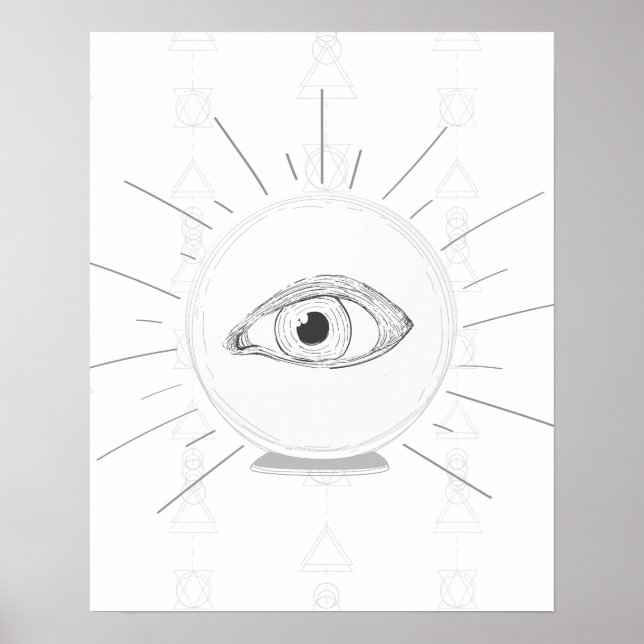 Fortune Teller Eye Seer Esoteric Crystal Ball Poster (Vorne)