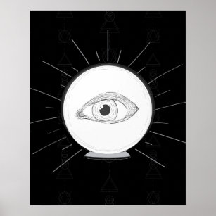Fortune Teller Eye Seer Esoteric Crystal Ball Poster