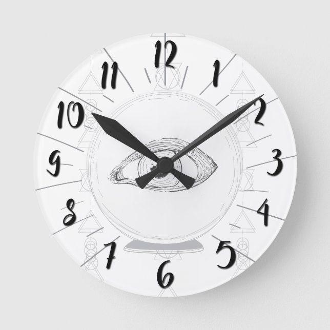 Fortune Teller Eye Seer Esoteric Crystal Ball Runde Wanduhr (Vorderseite)