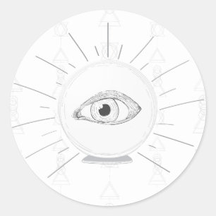 Fortune Teller Eye Seer Esoteric Crystal Ball Runder Aufkleber