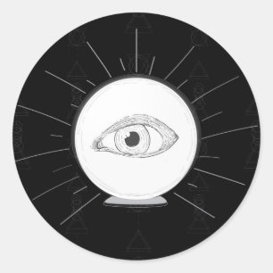 Fortune Teller Eye Seer Esoteric Crystal Ball Runder Aufkleber