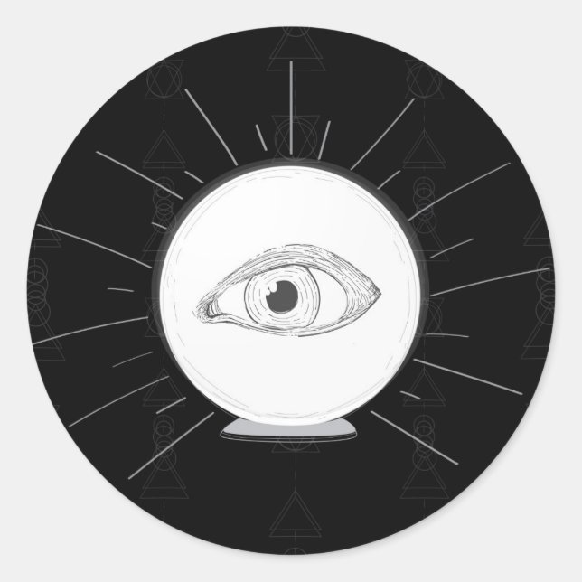 Fortune Teller Eye Seer Esoteric Crystal Ball Runder Aufkleber (Vorderseite)
