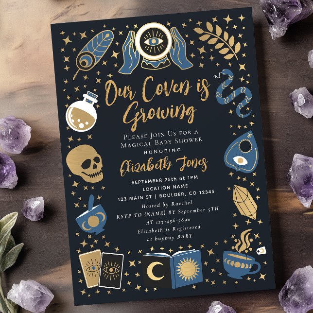 Fortune Teller Future Hexchy Boy Baby Shower Einladung (Von Creator hochgeladen)