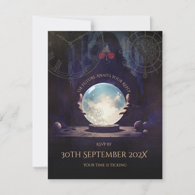 Fortune Teller Halloween RSVP Card (Vorderseite)