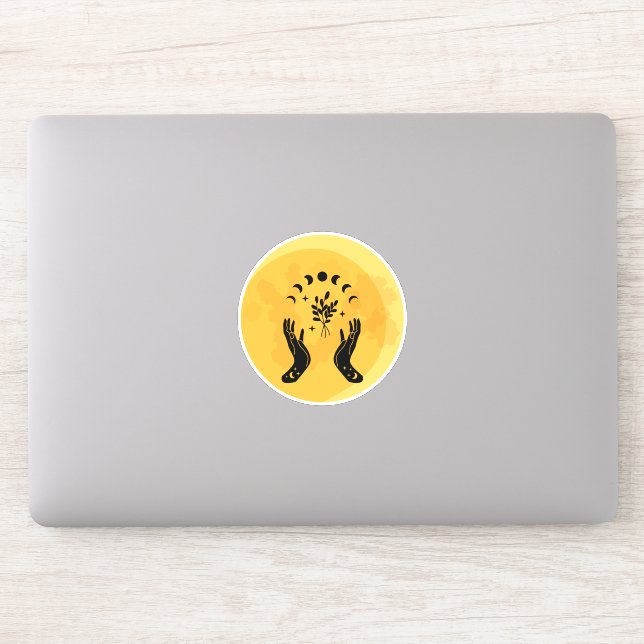 Fortune Teller Hand Moon Halloween Aufkleber (Computer)