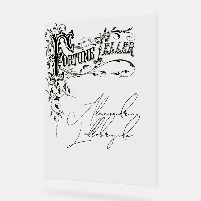 Fortune Teller Name Skript Akryllische Zeichen Acrylschild (Winkel)