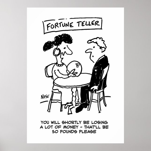 Fortune Teller prognostiziert einen finanziellen V Poster (Vorne)