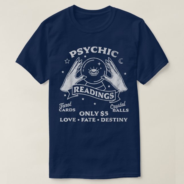 Fortune Teller Psychische Lesungen Tarot Kristallb T-Shirt (Design vorne)