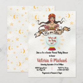 Fortune Teller Sinti und Roma Gender Reveal Party Einladung