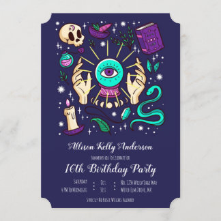 Fortune Teller Sweet 16 Magic 16. Geburtstag Lila Einladung