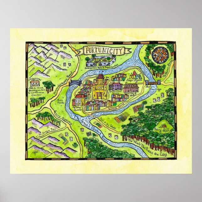 Fortunicity Fantasy Map Poster (Vorne)