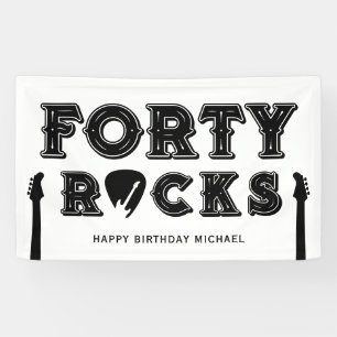 Forty Rocks Gitarrenplektrum 40. Geburtstagsfeier Banner