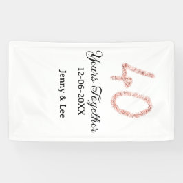 Forty years together black pink glitter bold lette banner