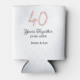 Forty years together black pink glitter bold lette dosenkühler