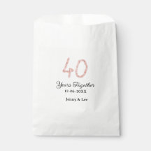 Forty years together black pink glitter bold lette