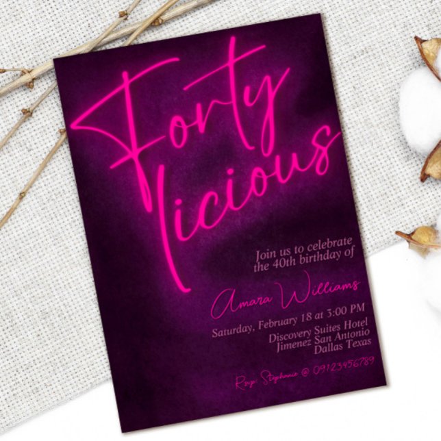 Fortylicious 40. Geburtstagseinladung Einladung (Von Creator hochgeladen)