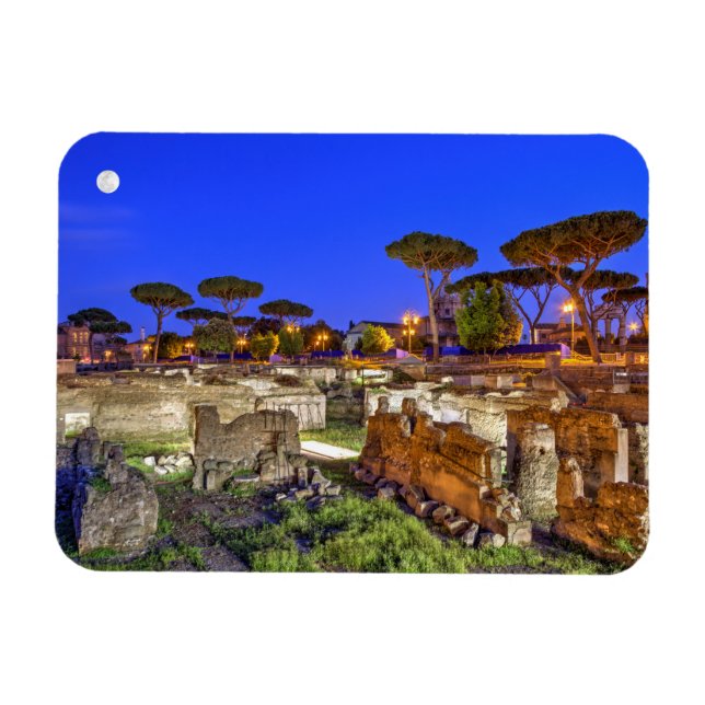 Forum Romanum in Rom in der Nacht, Italien - HDR. Magnet (Horizontal)